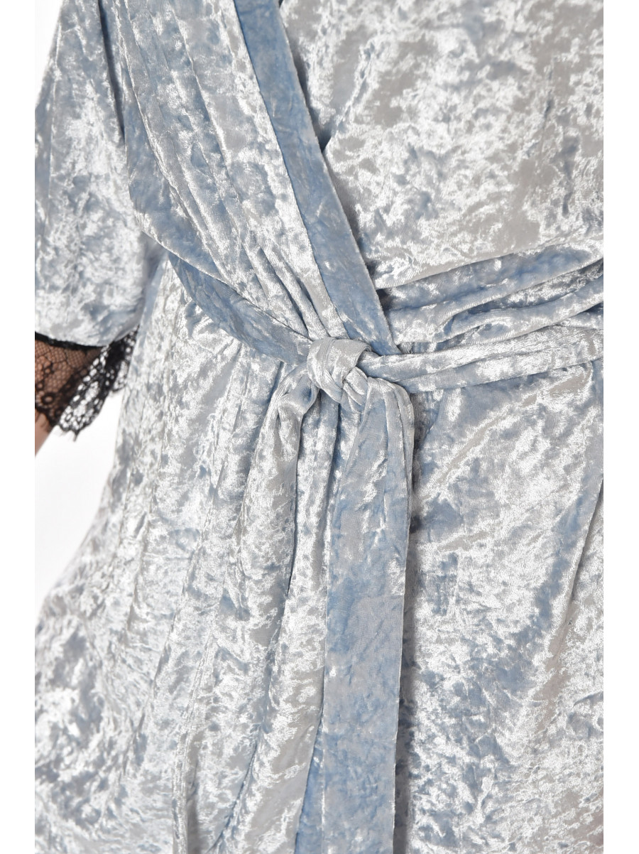 Халат женский велюровый серого цвета М14 212470C