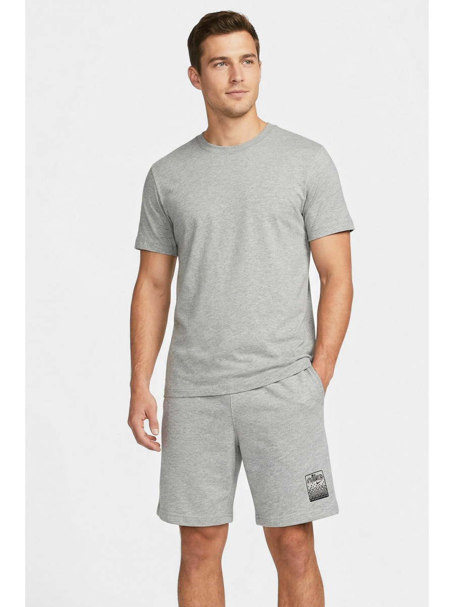 Шорты мужские однотонные серого цвета с принтом 212478C