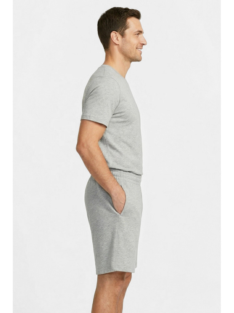 Шорты мужские однотонные серого цвета с принтом 212478C