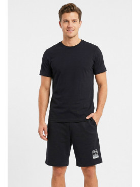 Шорти чоловічі однотонні чорного кольору із принтом 212479C