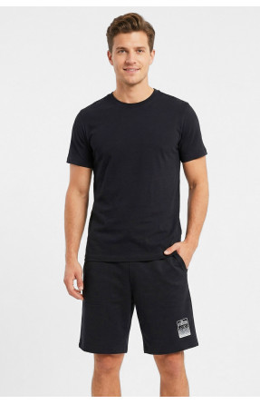 Шорты мужские однотонные черного цвета с принтом 212479C