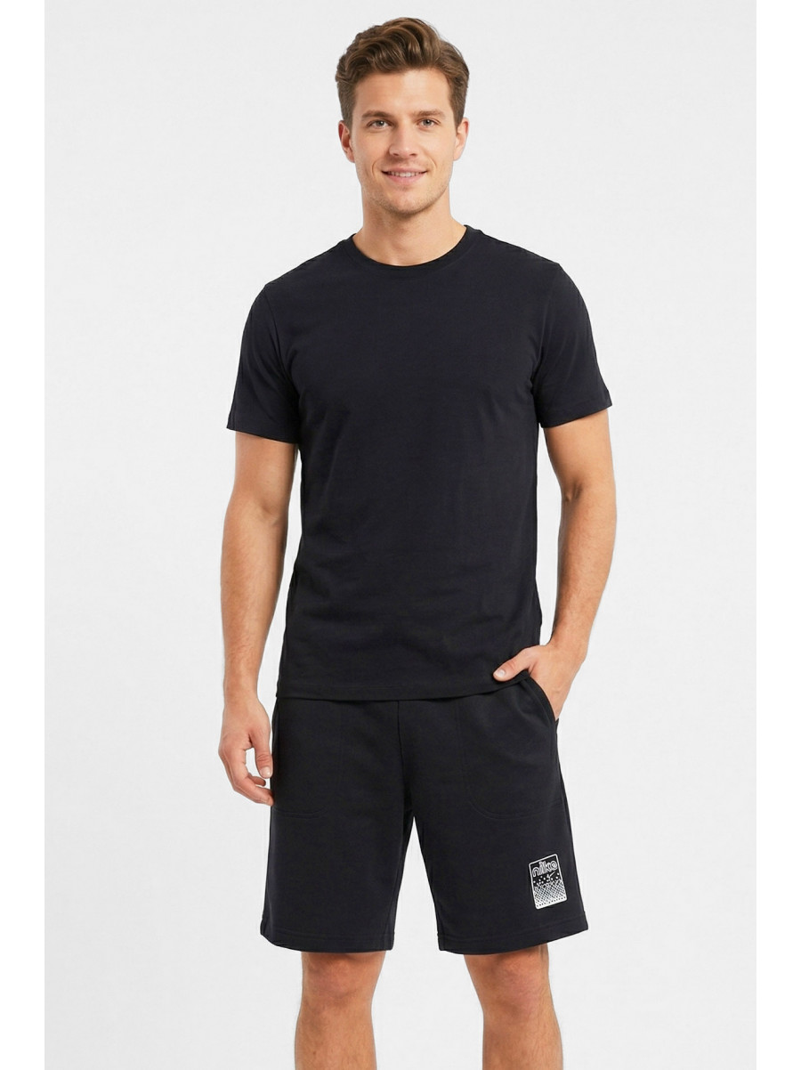 Шорты мужские однотонные черного цвета с принтом 212479C