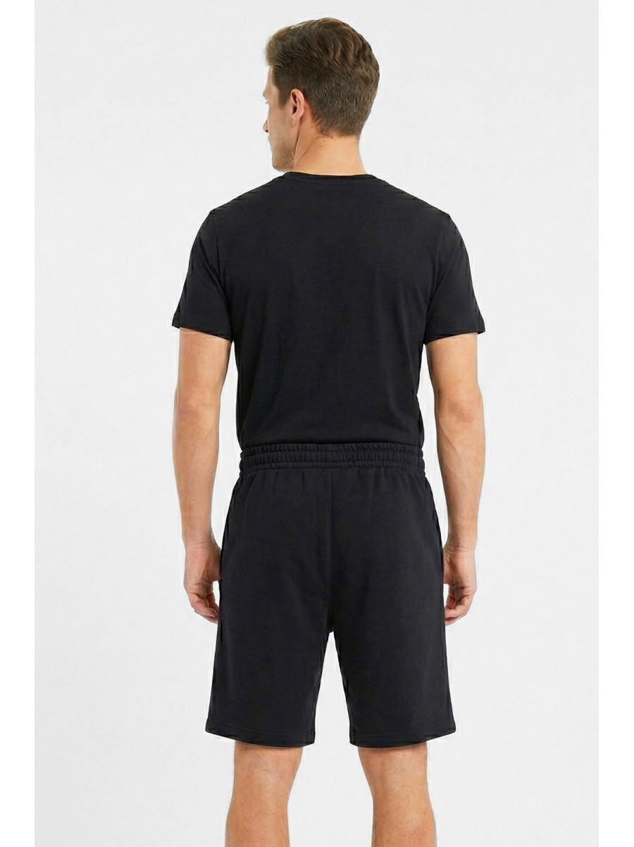 Шорты мужские однотонные черного цвета с принтом 212479C