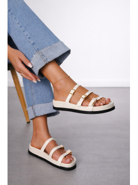 Шлепанцы женские белого цвета QQ111-2 212481C