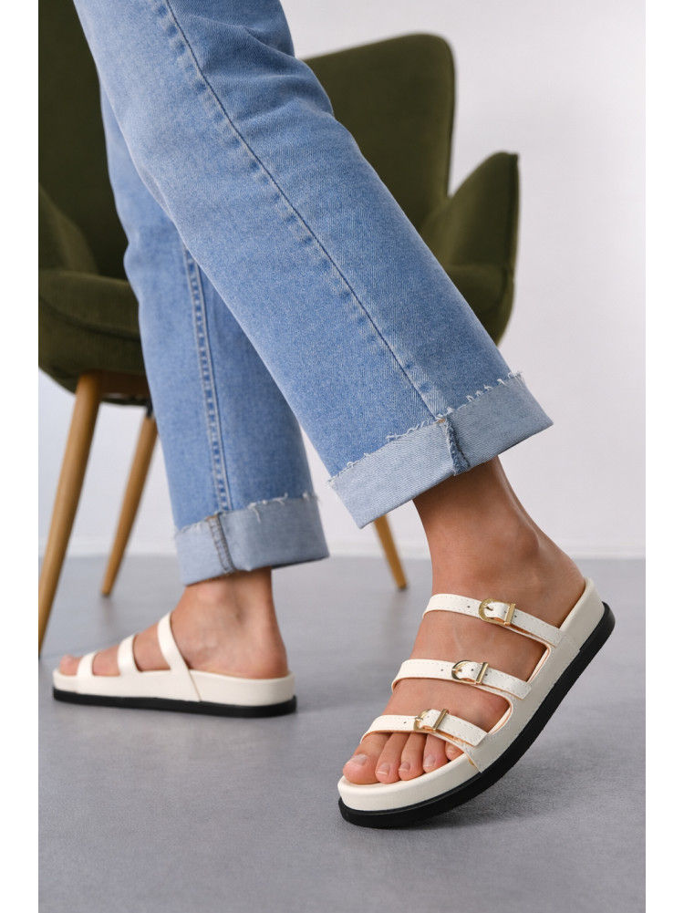 Шлепанцы женские белого цвета QQ111-2 212481C