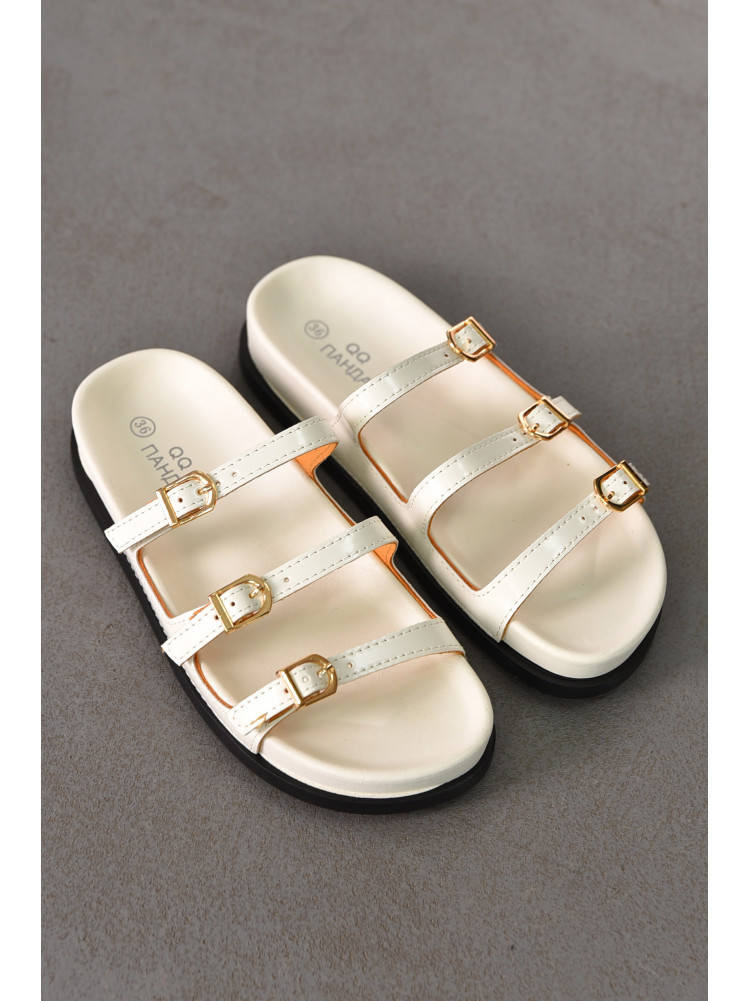 Шлепанцы женские белого цвета QQ111-2 212481C