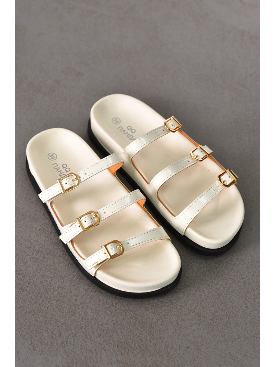 Шлепанцы женские белого цвета QQ111-2 212481C