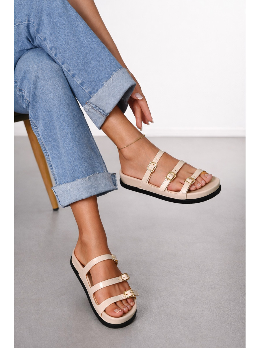 Шлепанцы женские бежевого цвета QQ111-3 212483C