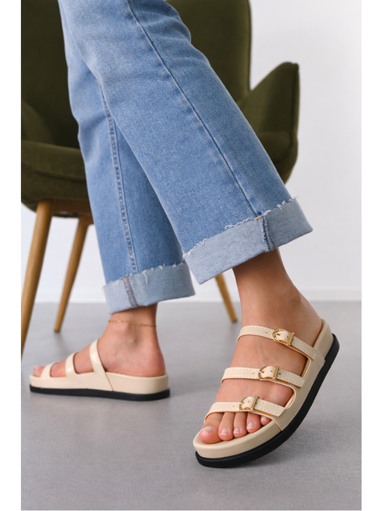 Шлепанцы женские бежевого цвета QQ111-3 212483C