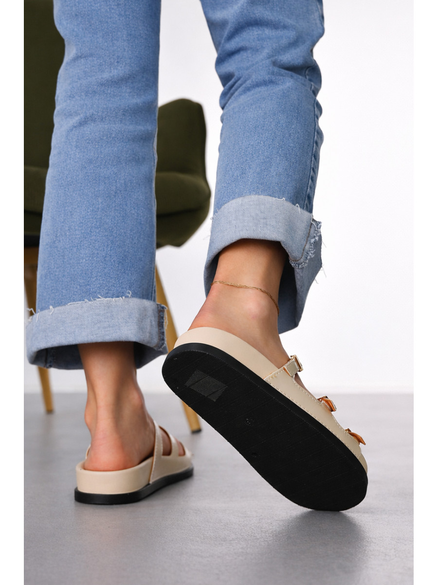 Шлепанцы женские бежевого цвета QQ111-3 212483C