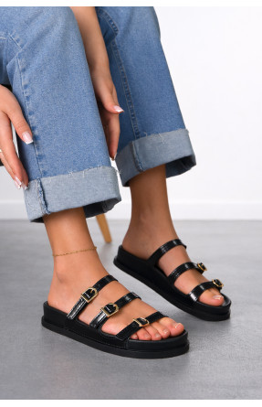Шлепанцы женские черного цвета QQ111-1 212484C