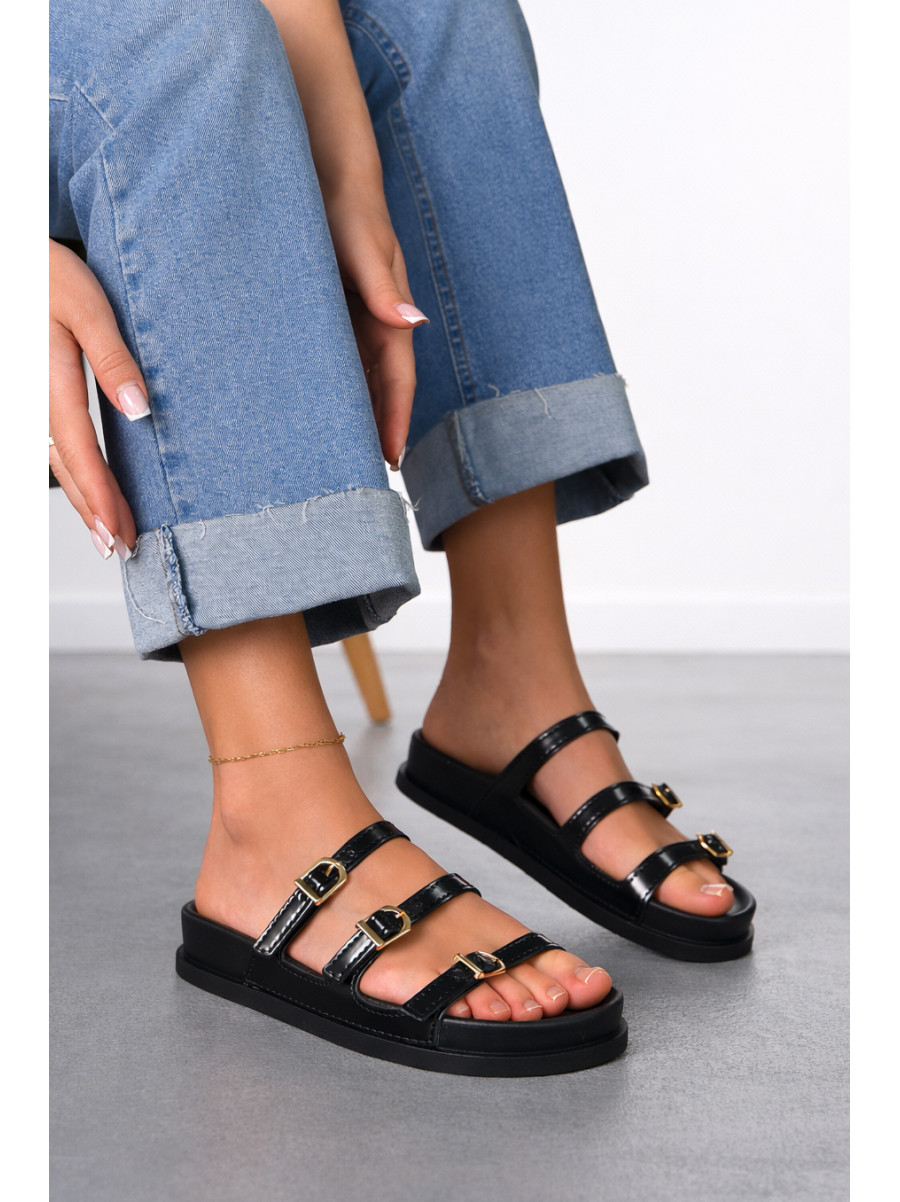 Шлепанцы женские черного цвета QQ111-1 212484C