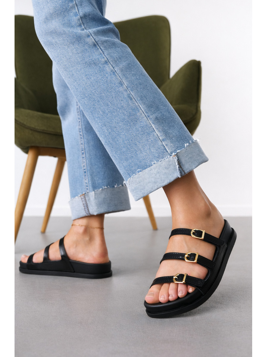 Шлепанцы женские черного цвета QQ111-1 212484C