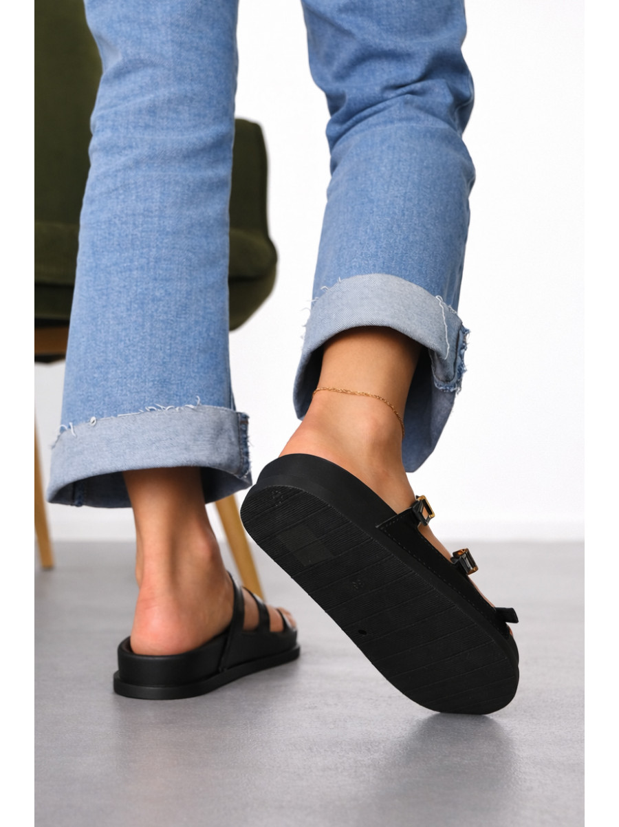 Шлепанцы женские черного цвета QQ111-1 212484C