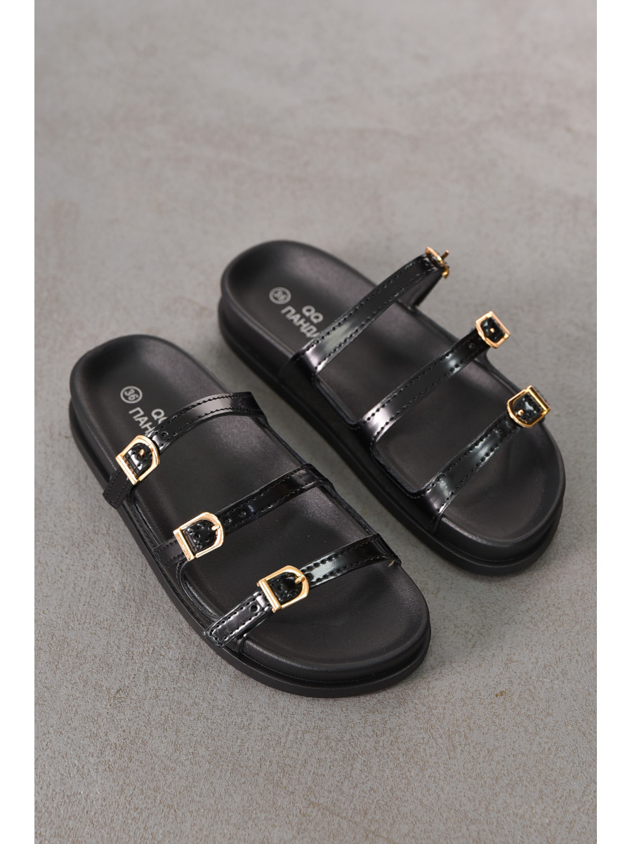 Шлепанцы женские черного цвета QQ111-1 212484C