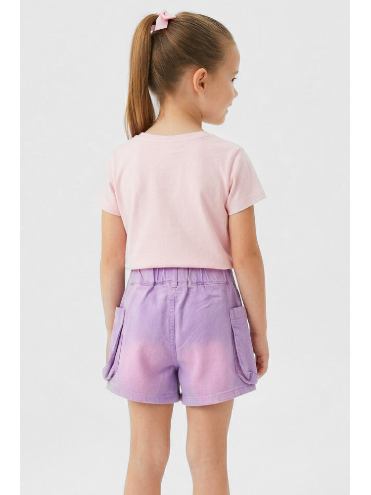 Шорты детские джинсовые для девочки сиреневого цвета 8902 212485C