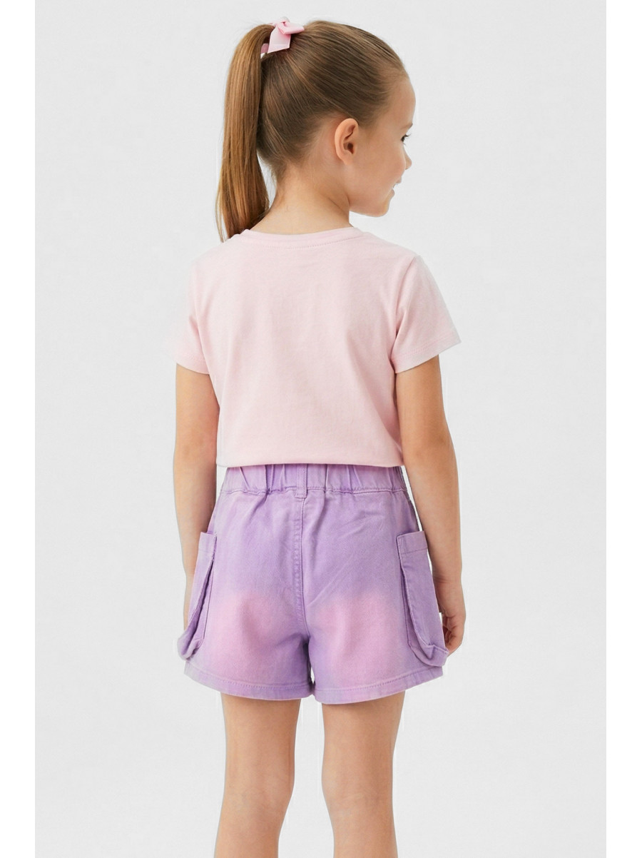 Шорты детские джинсовые для девочки сиреневого цвета 8902 212485C