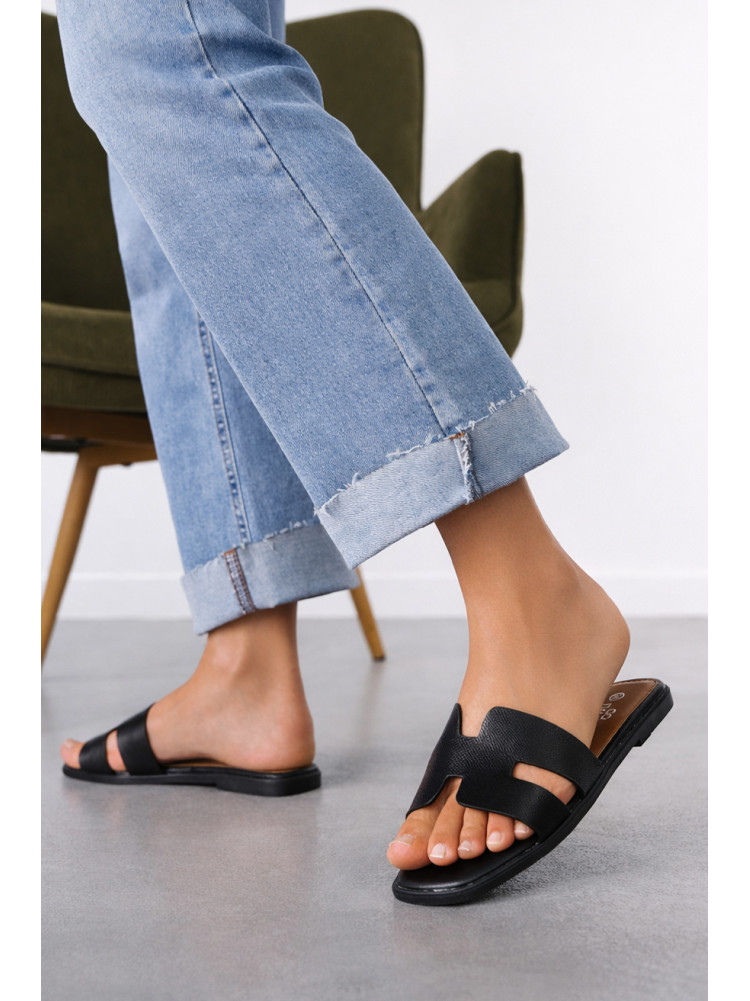 Шлепанцы женские черного цвета Q130-1 212486C