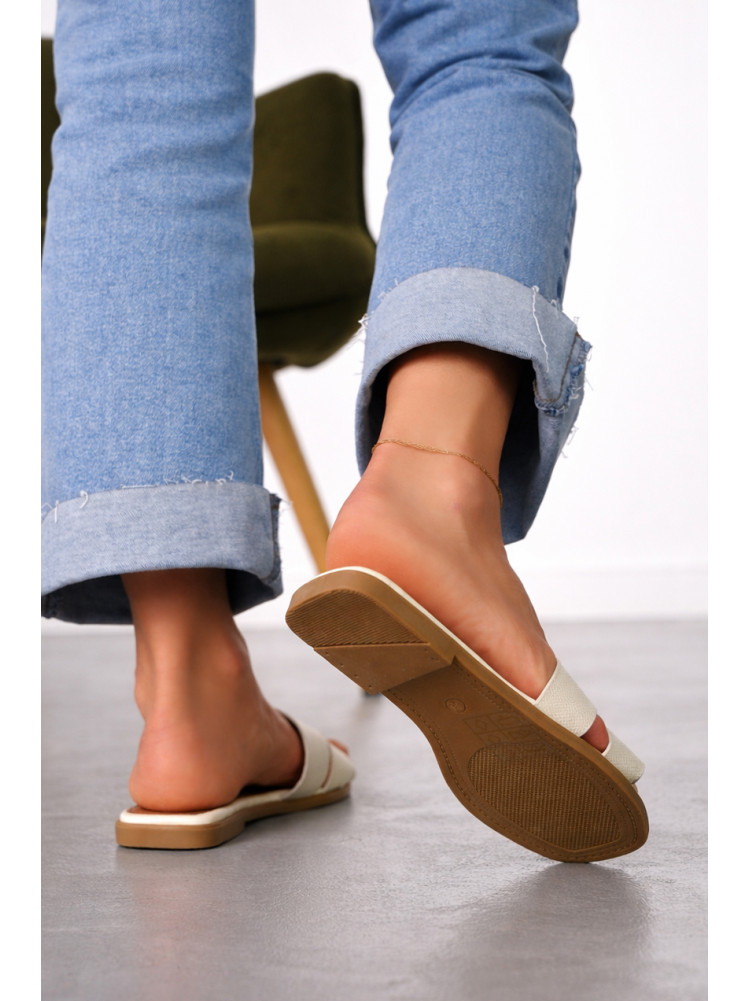 Шлепанцы женские бежевого цвета Q130-1 212487C