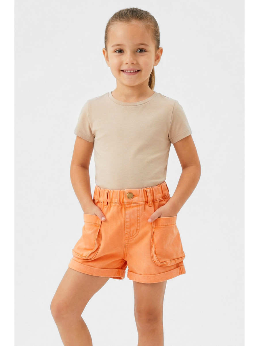 Шорты детские джинсовые для девочки оранжевого цвета 8902 212488C