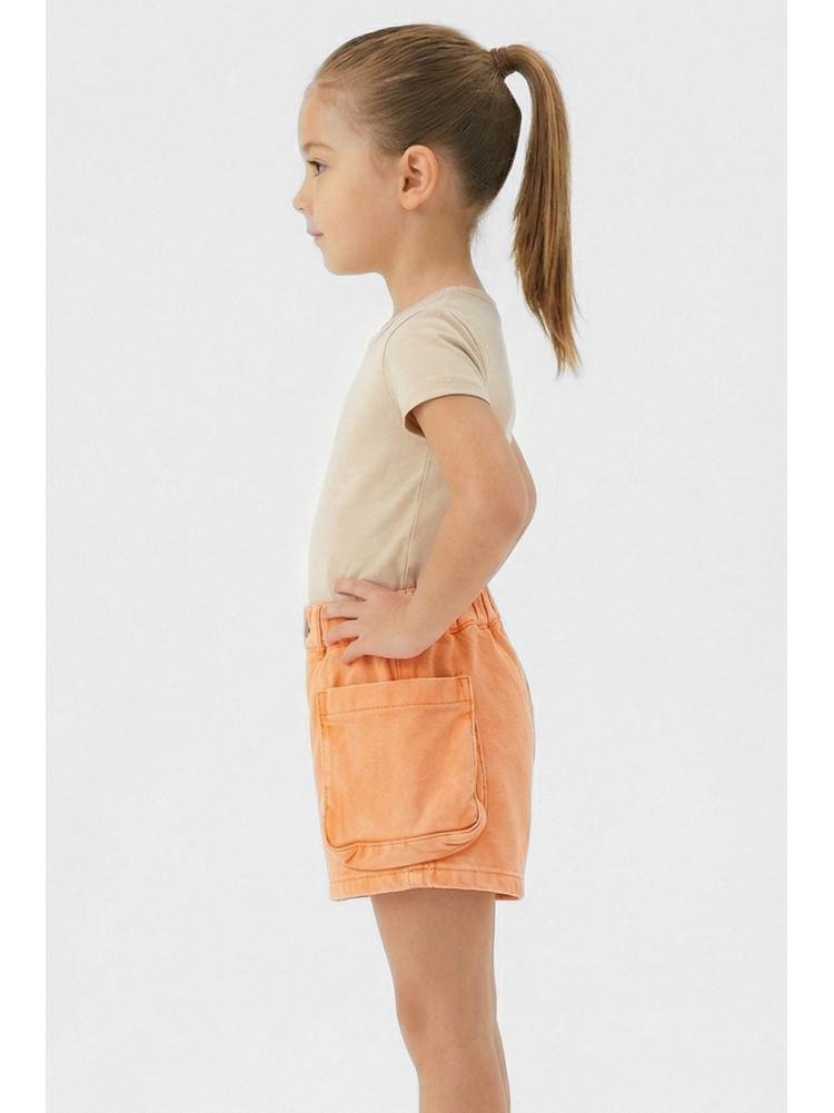 Шорты детские джинсовые для девочки оранжевого цвета 8902 212488C