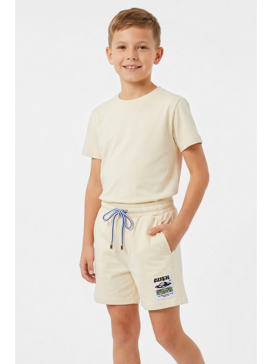 Шорты детские для мальчика молочного цвета 18126 212491C