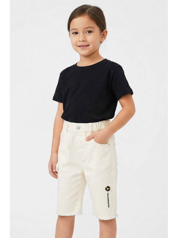 Шорты детские для девочки молочного цвета 2037 212492C