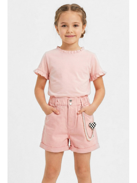 Шорты детские для девочки светло-розового цвета 5506 212493C