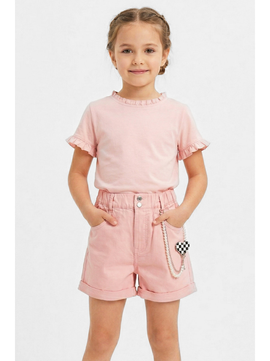 Шорты детские для девочки светло-розового цвета 5506 212493C