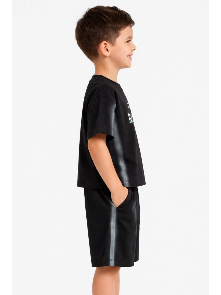 Костюм детский для мальчика черного цвета с принтом DX-77208 212494C