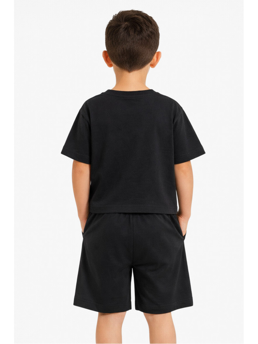 Костюм детский для мальчика черного цвета с принтом DX-77208 212494C