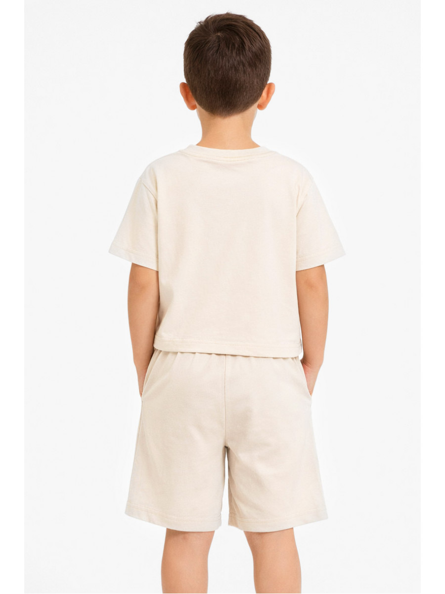 Костюм детский для мальчика бежевого цвета с принтом DX-77208 212495C