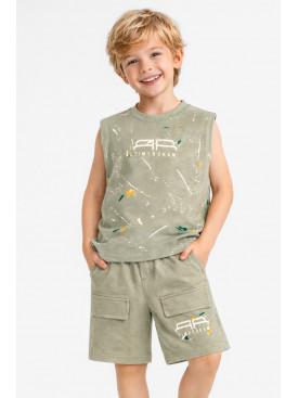 Костюм дитячий для хлопчика зеленого кольору з принтом 11511 212498C