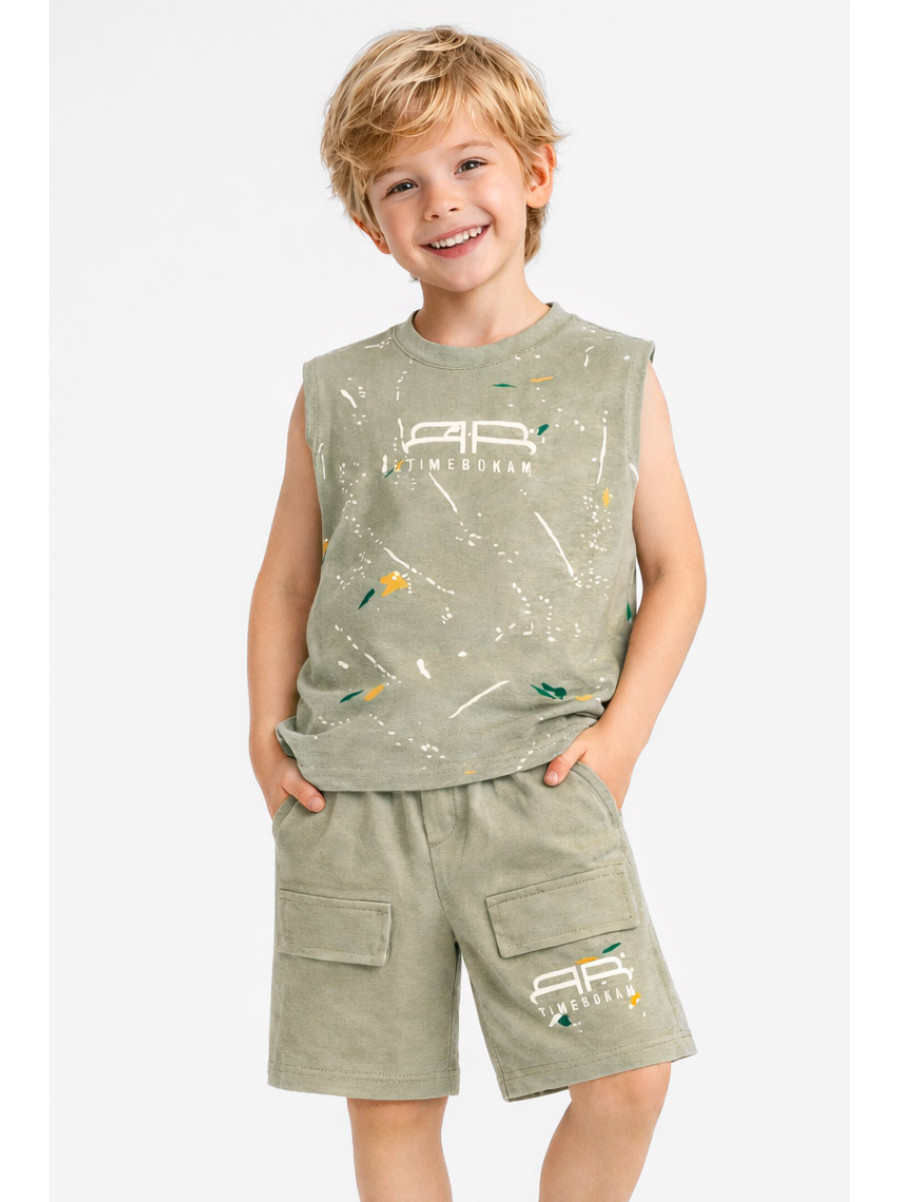 Костюм детский для мальчика зеленого цвета с принтом 11511 212498C