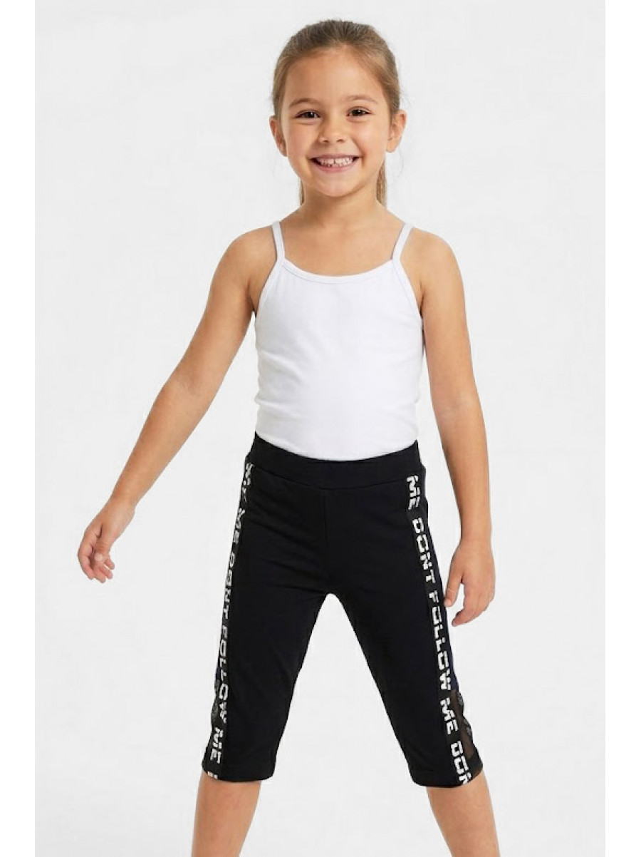 Костюм детский тройка для девочки черного цвета с принтом 6502 212499C