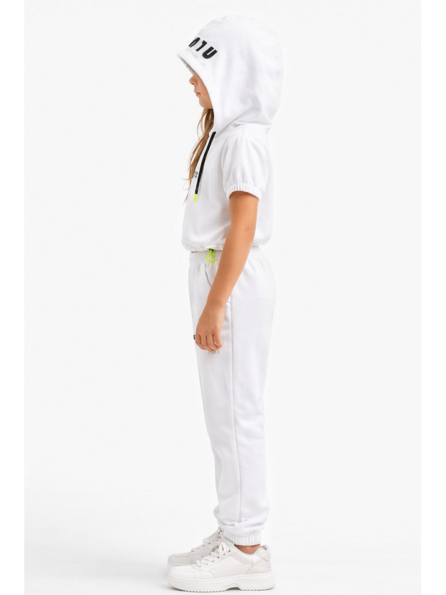 Костюм підлітковий для дівчинки білого кольору з принтом 212512C