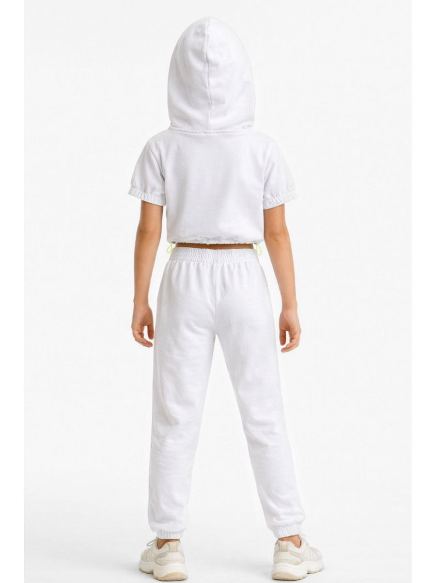 Костюм підлітковий для дівчинки білого кольору з принтом 212512C