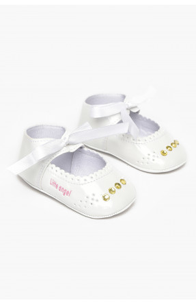 Пинетки детские для девочки белого цвета F-3 212514C