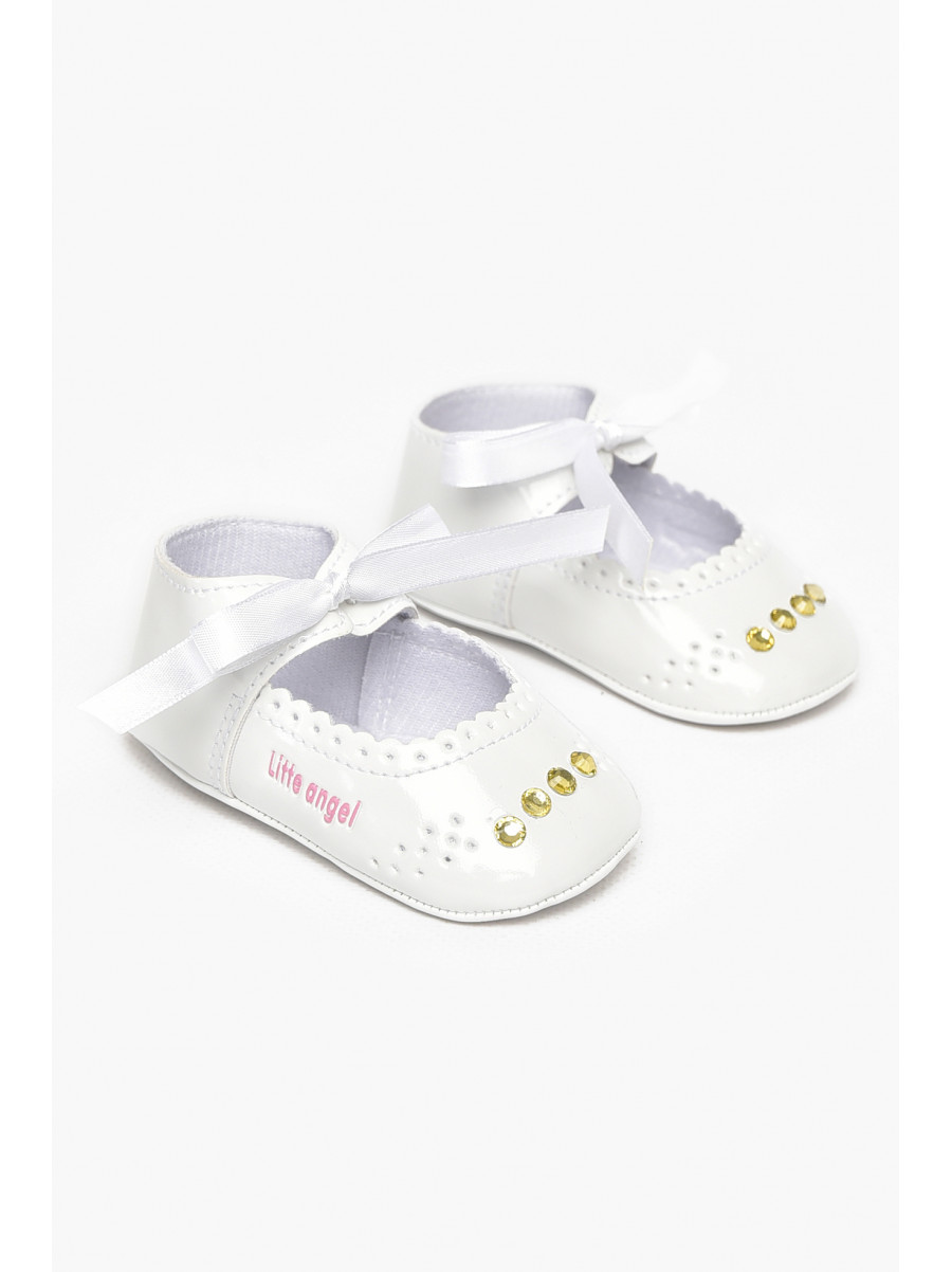 Пинетки детские для девочки белого цвета F-3 212514C