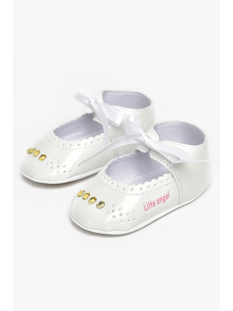 Пинетки детские для девочки белого цвета F-3 212514C