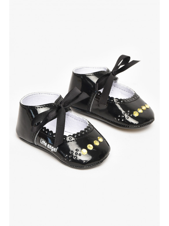 Пинетки детские для девочки черного цвета F-3 212515C