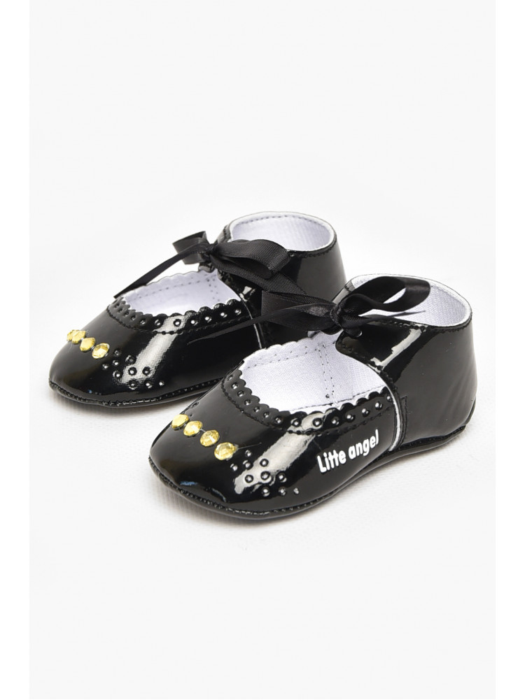 Пинетки детские для девочки черного цвета F-3 212515C