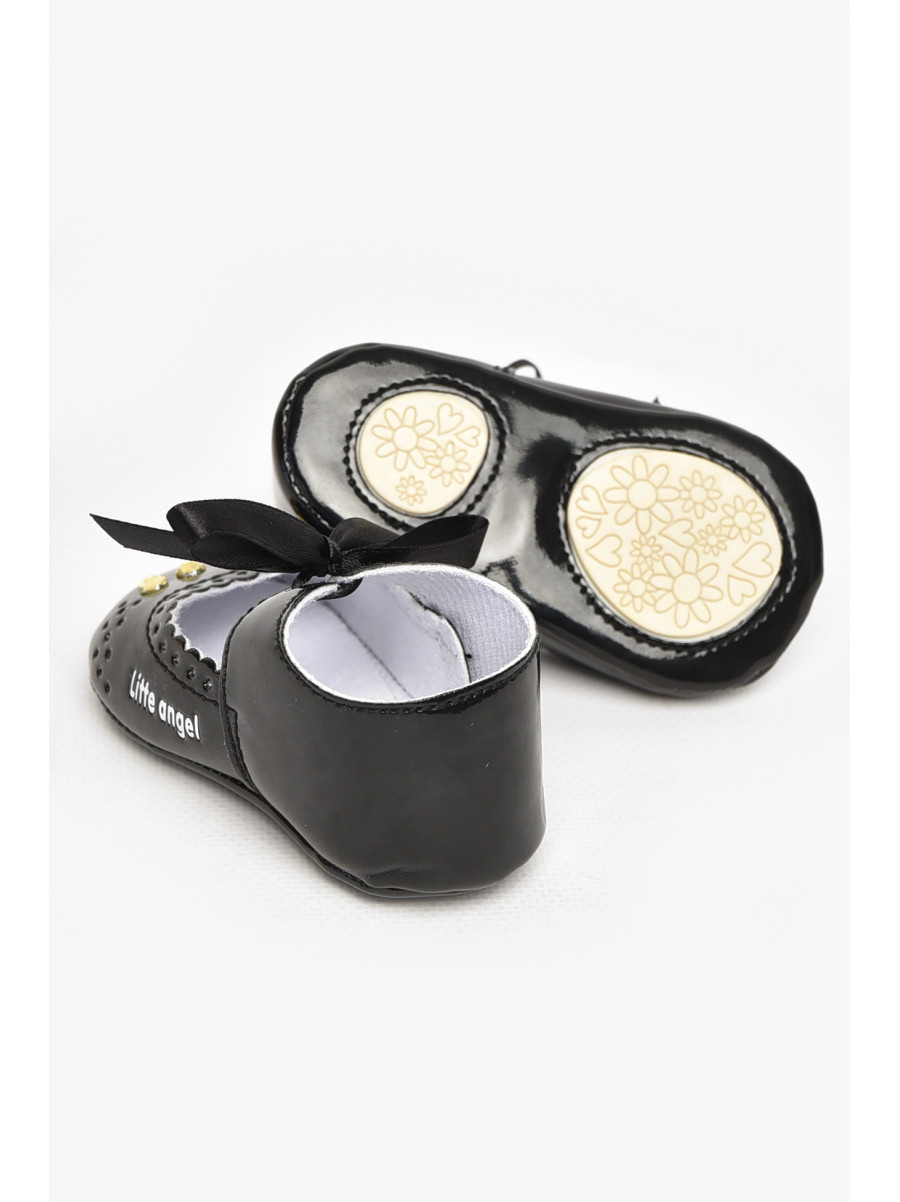 Пинетки детские для девочки черного цвета F-3 212515C