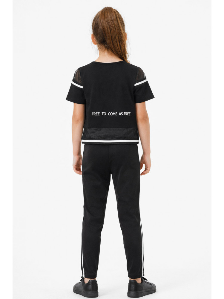 Костюм підлітковий для дівчинки чорного кольору з принтом 6014 212519C