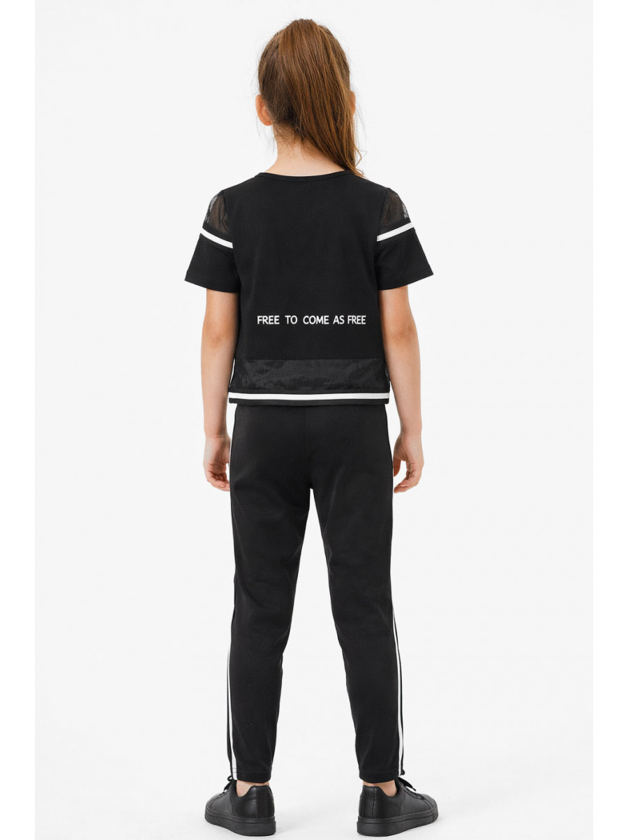 Костюм підлітковий для дівчинки чорного кольору з принтом 6014 212519C