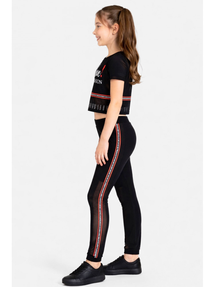 Костюм підлітковий для дівчинки чорного кольору з принтом 618 212524C