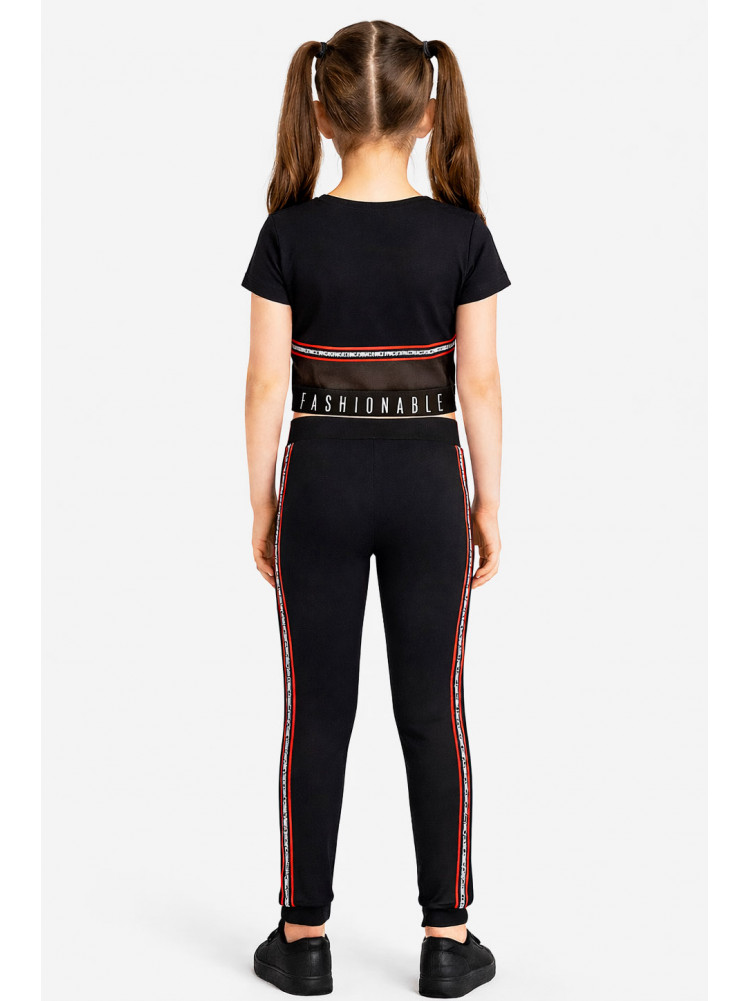 Костюм підлітковий для дівчинки чорного кольору з принтом 618 212524C