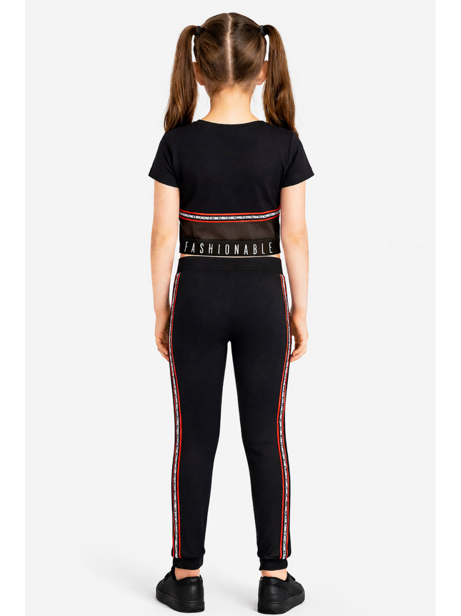 Костюм підлітковий для дівчинки чорного кольору з принтом 618 212524C