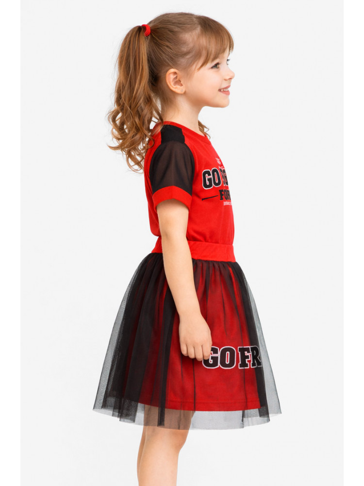 Костюм підлітковий для дівчинки червоного кольору з принтом 6030 212526C