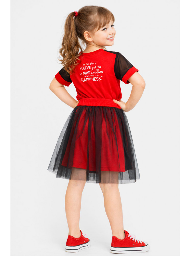 Костюм підлітковий для дівчинки червоного кольору з принтом 6030 212526C